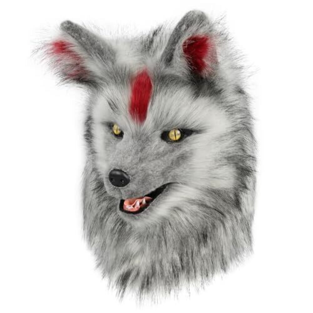3720 Furry Dog Mask Animal Full Head Wolf Fox Realistic Masks for Halloween